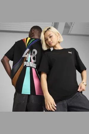 PUMA EQUAL LOVE CONFEDERATION Relaxed Graphic T-Shirt in Black, Size XL