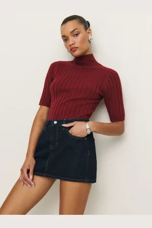 Reformation Hazel Low Rise Denim Mini Skirt