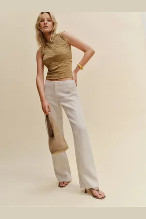 Reformation Vida Linen Low Rise Pant