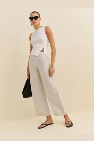 Reformation Joni Linen Cropped Pant