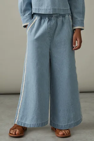 Reiss Dean - 9-13 yrs Cotton Chambray Relaxed Trousers, 9 - 10 Years