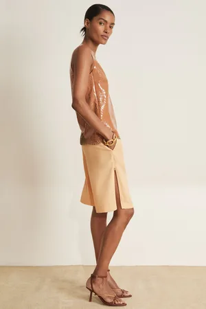Reiss Lina - Atelier Side-zip Tailored Shorts With Linen, US 4