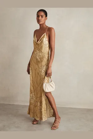 Reiss Rochelle - Satin Floral-print Slip Maxi Dress, US 0