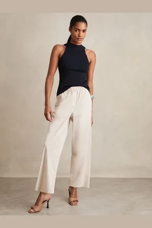 Reiss Osbourne - Cotton-blend Cropped Tapered Trousers, US 0