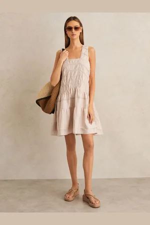 Reiss Felicity - Shirred Ruffle Hem Mini Dress, US 2
