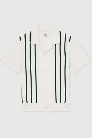 Reiss Chaplin - Stripe Cuban-collar Shirt, 13 - 14 Years