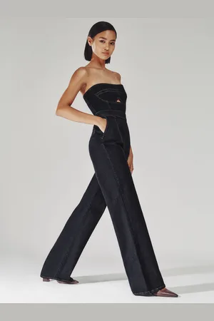 Reiss Tylie - Strapless Wide Leg Denim Jumpsuit, US 0