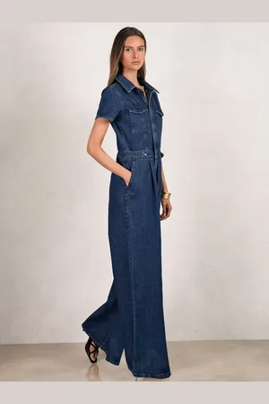 GOOD AMERICAN Wide-leg Denim Jumpsuit