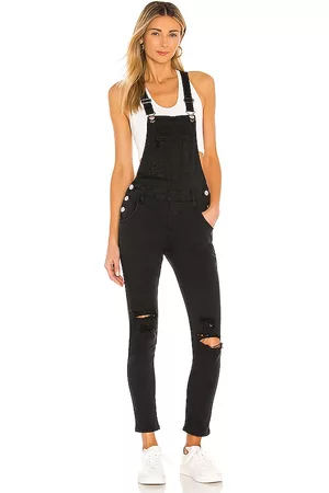 superdown Gia Denim Overalls in Black.