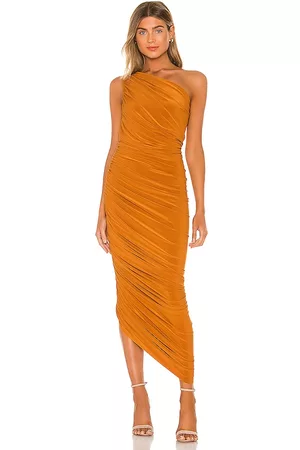 Norma Kamali Diana Gown in Orange.