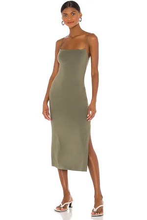 ENZA COSTA X REVOLVE Strappy Side Slit Dress in Green. - size L (also in XL)