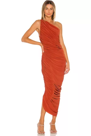 Norma Kamali Women Evening dresses - Diana Gown in Burnt Orange.