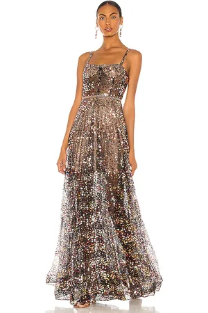 Bronx and Banco Midnight Noir Gown in Black,Gold. - size M (also in L, XL, XS)