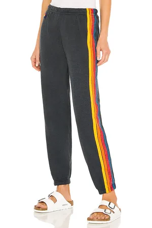 AVIATOR NATION 5 Stripe Sweatpant in Black. - size L (also in M, S, XL, XS)