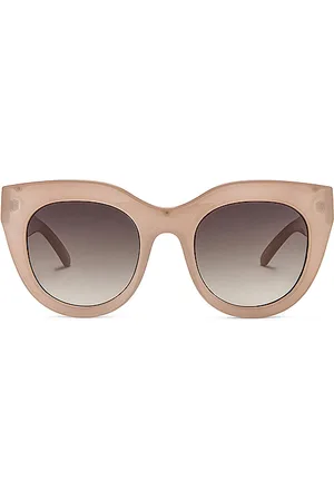 Le Specs Air Heart Sunglasses in Beige.
