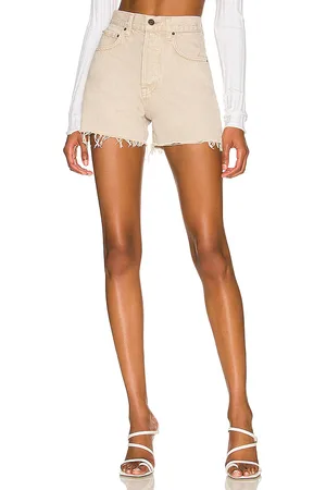 GRLFRND Jules Super High Rise Vintage Short in Beige. - size 29 (also in 30, 31, 32)