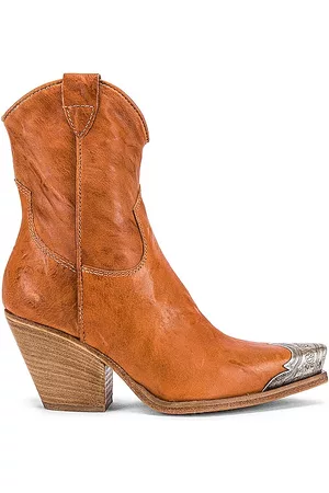 FREE PEOPLE New Frontier Western Boot Distressed Tan