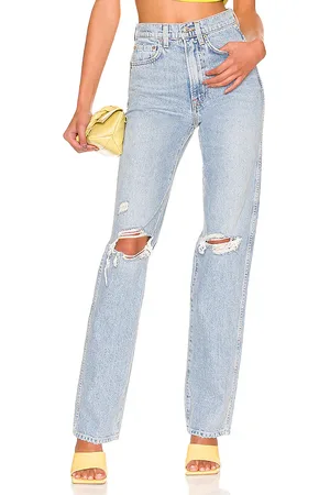 GRLFRND Sara Super High Rise Slim Straight in Denim-Light. - size 23 (also in 24, 25, 26, 27, 28, 29, 30, 32)