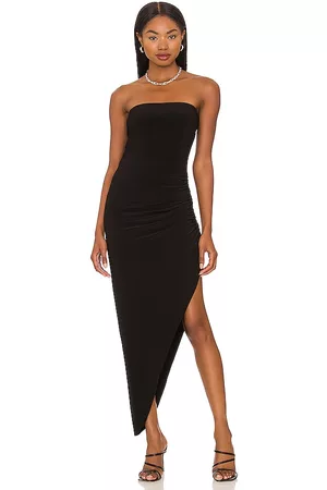 Norma Kamali Strapless Side Drape Gown in .