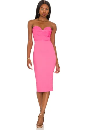 MORE TO COME Sophia Strapless Midi Dress in Fucshia. - size XS (also in XXS)