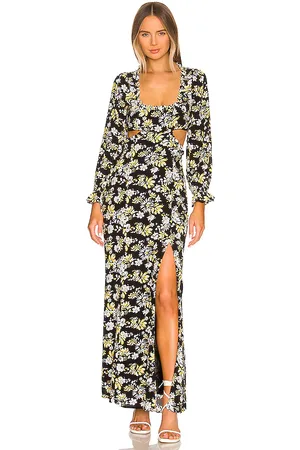 MAJORELLE Leona Maxi Dress in Black. - size S (also in XS)