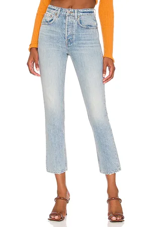 GRLFRND Karolina High Rise Straight Crop in Denim-Light. - size 28 (also in 32)