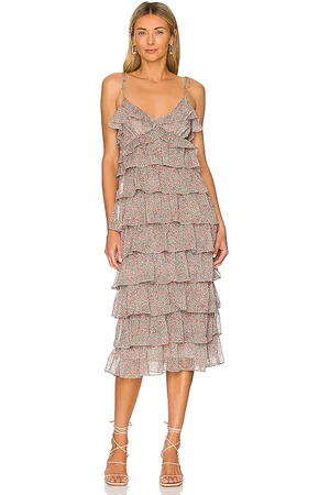 Tularosa Tatum Midi Dress in Julian Floral in Pink. - size L (also in XS)