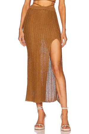 Michael Costello X REVOLVE Sylvan Maxi Skirt in Tan. - size M (also in S, XL)