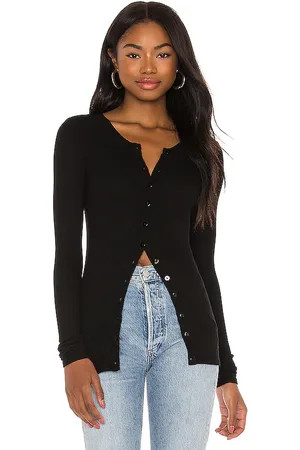ENZA COSTA Silk Rib Fitted Long Sleeve Cardigan in . - size L (also in S, XL, XS)