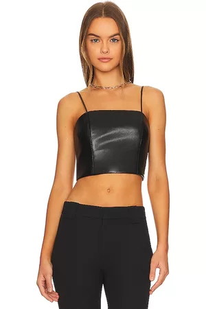 ALICE+OLIVIA Pearle Vegan Leather Bustier in .