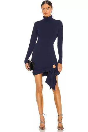 Lovers And Friends Women Party Dresses - Hip Tie Turtleneck Dress in Navy.