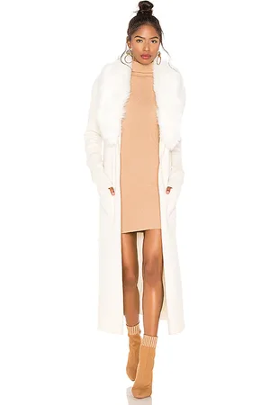 Show Me Your Mumu Lombardi Faux Fur Long Cardigan in Ivory. - size L (also in M, S, XL, XS)