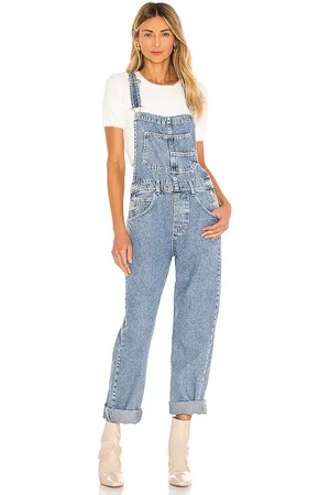 Free People X We The Free Ziggy Denim Overall in Denim-Light. - size L (also in XL, XS)