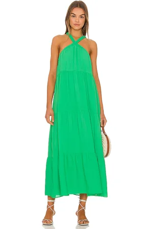 Show Me Your Mumu Women Halter Neck Dresses - Hallie Halter Dress in Green.