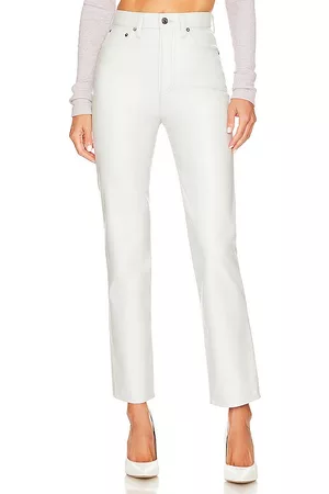 AGOLDE Recycled Leather 90's Pinch Waist in White.