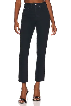 GRLFRND Karolina High Rise Straight Crop in Denim-Dark. - size 23 (also in 24, 25)