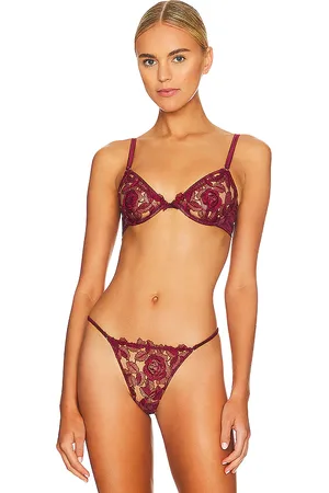 Gold Sparkle underwired embroidered-tulle plunge bra, Agent Provocateur