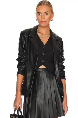 BCBGeneration Faux Leather Boyfriend Blazer in Black.