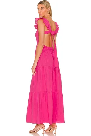 SNDYS X REVOLVE Peaches Linen Dress in Pink. - size L (also in XXL)