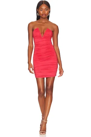 Coral Red & Purple Dress - Color Block Dress - Bodycon Dress Mini