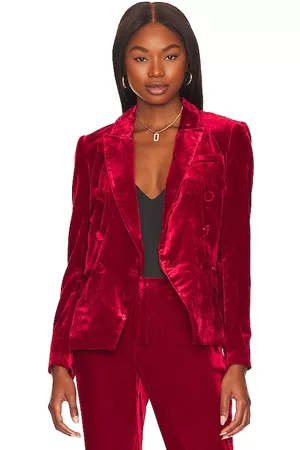 L'Agence Kenzie Double Breasted Blazer in Red.