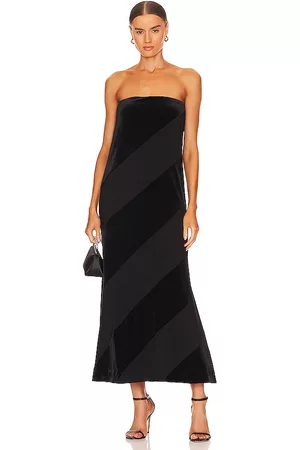 Norma Kamali Spiral Strapless Dress in Black.