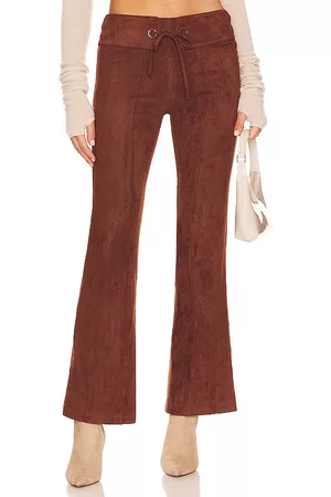 Tularosa Charlie Faux Suede Pant in Brown.