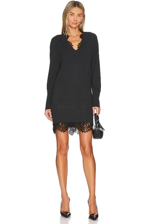 BROCHU WALKER Amiri Lace Dress in Charcoal. - size M (also in S, XS)