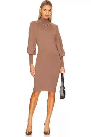 L'Academie The Jen Sweater Dress in Taupe.
