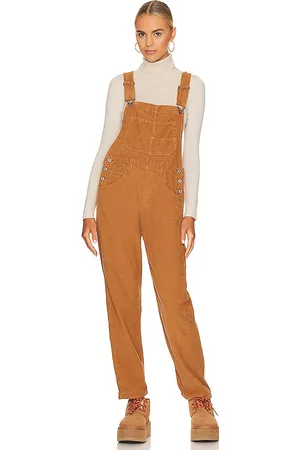Free People Ziggy Cord Overall in Brown.