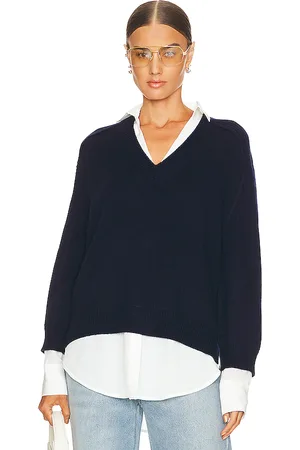 BROCHU WALKER V-neck Layered Pullover in Black. - size L (also in M)