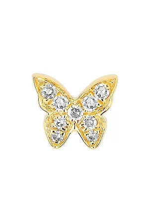 EF Collection Baby Butterfly Stud Earring in Metallic Gold.