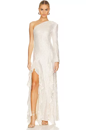 Cinq A Sept Angeline Gown in Metallic Neutral.