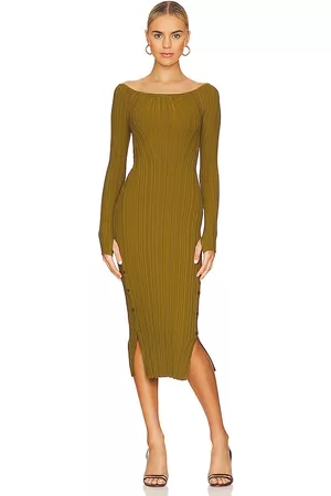 LPA Salome Knit Midi Dress in Green.